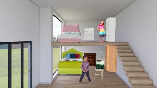 Quarto para menino e menina, de criança.