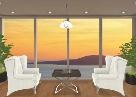 sunset living room Design Rendering