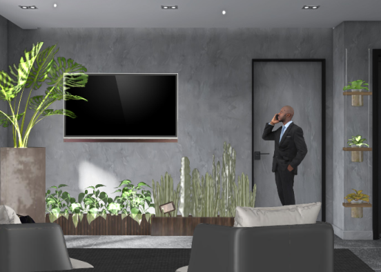 Business tv room  Design Rendering