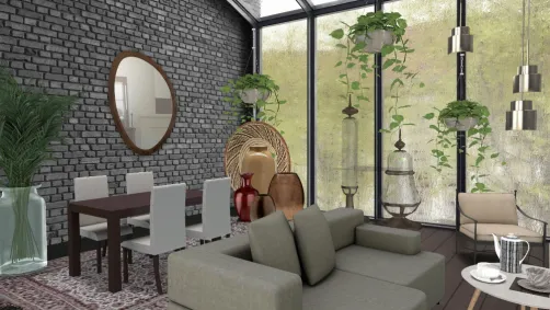 Sala de estar com sala de jantar integrada