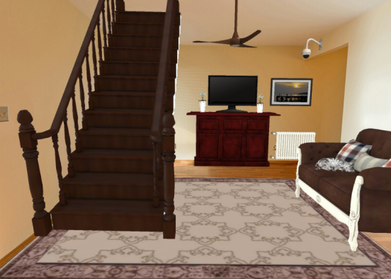 Lovely small living room Design Rendering