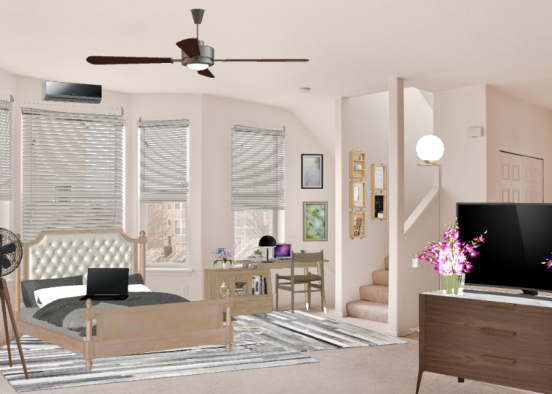 Young womans room Design Rendering