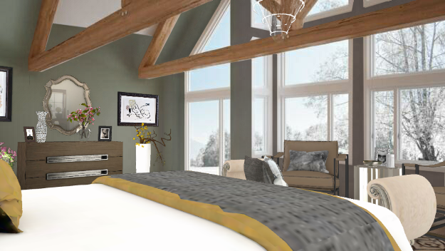 Mountain top bedroom Design Rendering