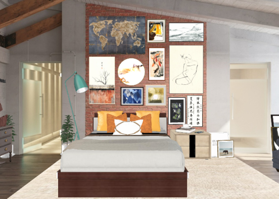 Loft Bedroom Design Rendering