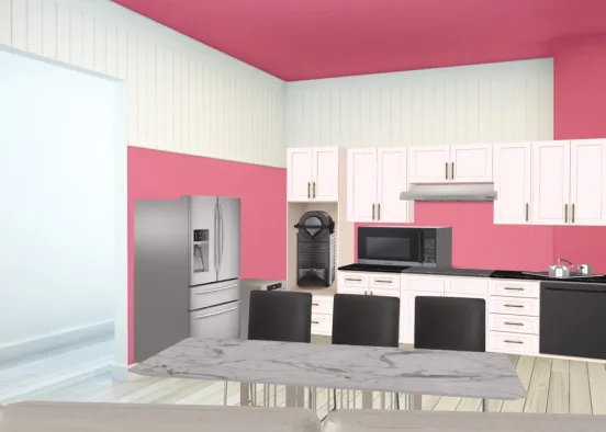 voila la cuisine de maison rose  Design Rendering