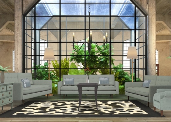 nature living room  Design Rendering