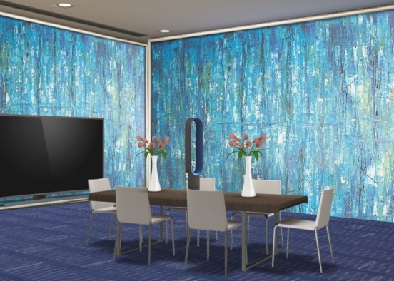 blue dinning room Design Rendering