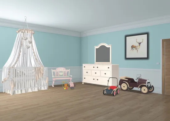 cute baby girl nursery! Design Rendering