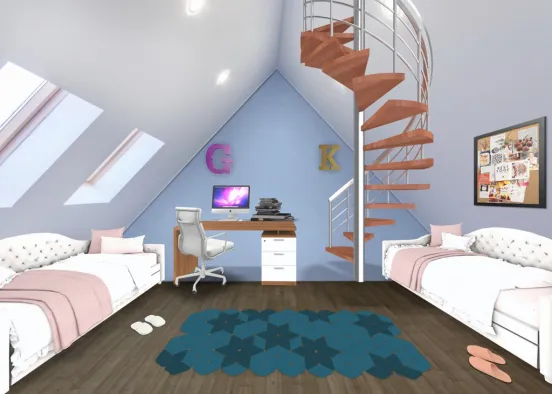 bedroom for my sis and me Design Rendering