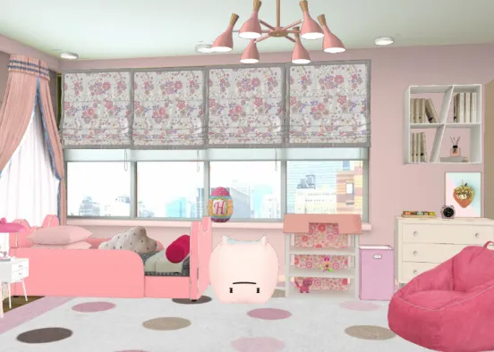 Kid's Room for Girl Design Rendering