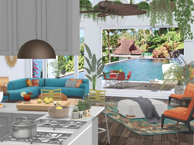 Bright Tropical Living Space