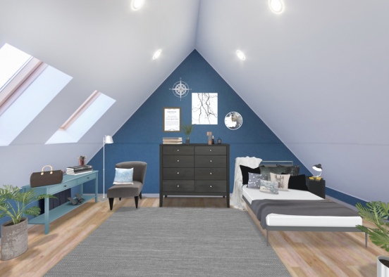 Transitional Bedroom (by someone I know) Design Rendering