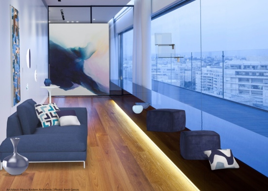 urban modernish hall living room Design Rendering