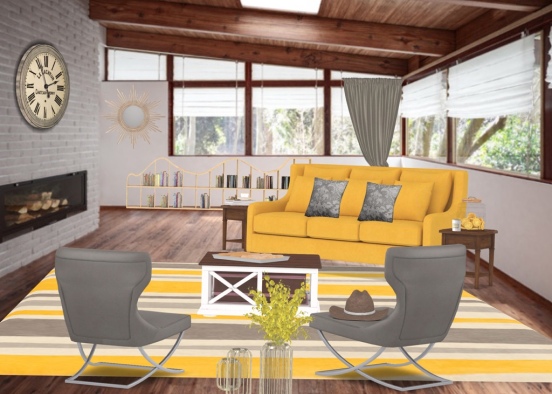 Transitional Living Room Design Rendering