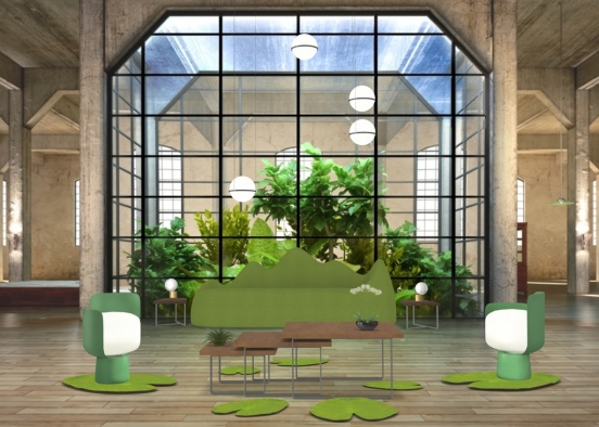 Zen Contemporary Living Room Design Rendering