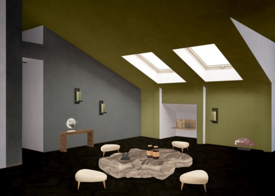 Zen Living Room Design Rendering