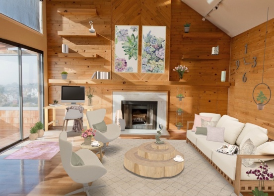 Scandi living room Design Rendering