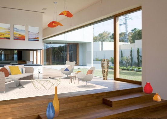 Scandi Living Room Design Rendering