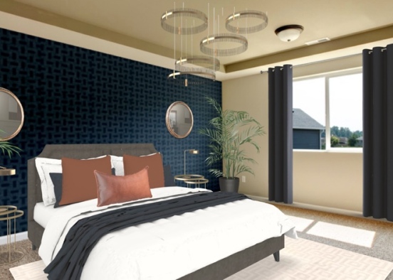 Bedroom blue option Design Rendering