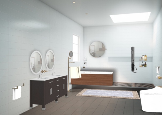 salle de bain moderne  Design Rendering