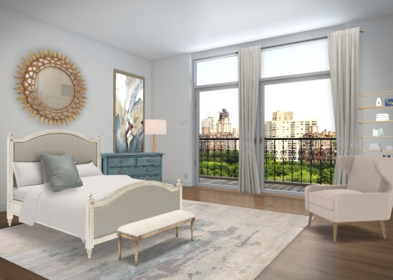 Parisian dream bedroom Design Rendering