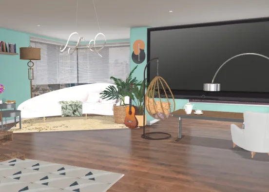 Asthetic Living Room Design Rendering