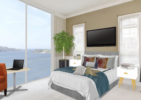 Hotel Room On A Beach Design Rendering