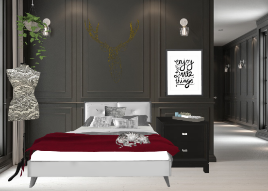 Modern small bedroom  Design Rendering
