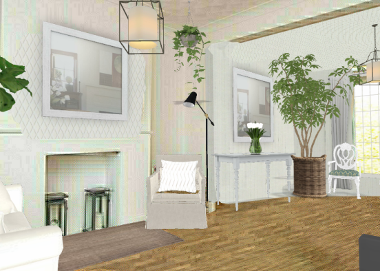 Living and dining room of new home Design Rendering