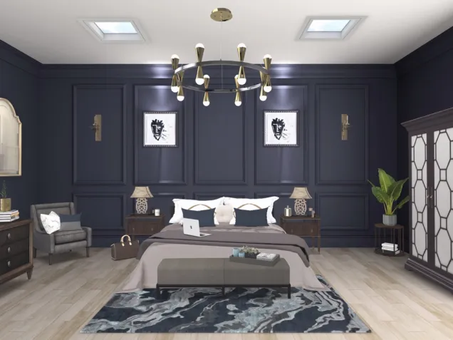 Chic Navy Bedroom 2020 