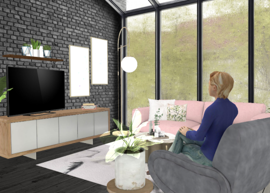 Wohnzimmer für Mädels Design Rendering