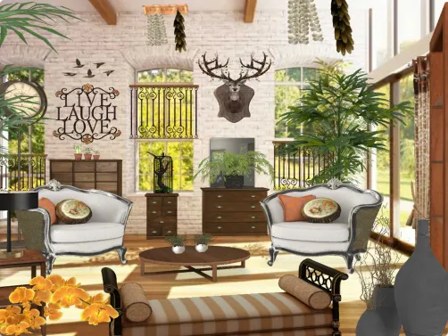 Luxury sunroom ecletic mix
