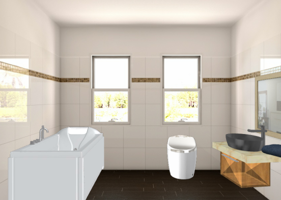 Simple bathroom and washroom Design Rendering