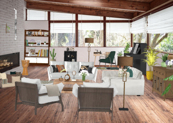 Boho living room 🌿 Design Rendering
