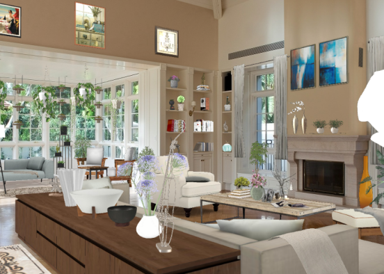 Living room made for families and warm atmosphere  Design Rendering