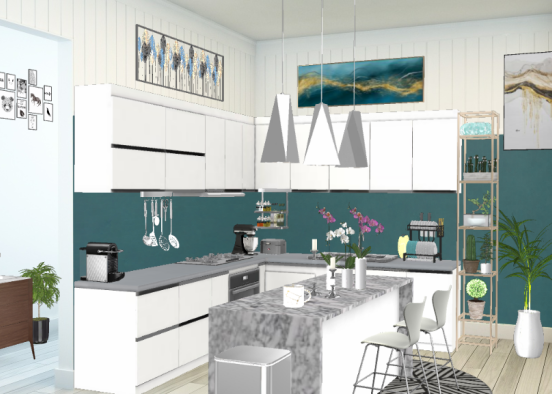 Cozy family kitchen  Design Rendering