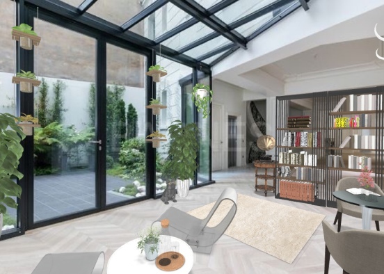 Sunroom can be a place to read, right? Design Rendering