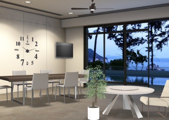 Plain dining room Design Rendering