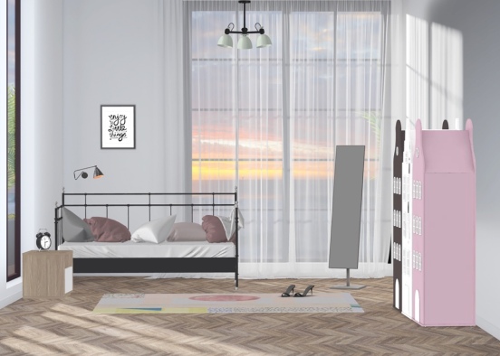 teen girl’s bedroom Design Rendering