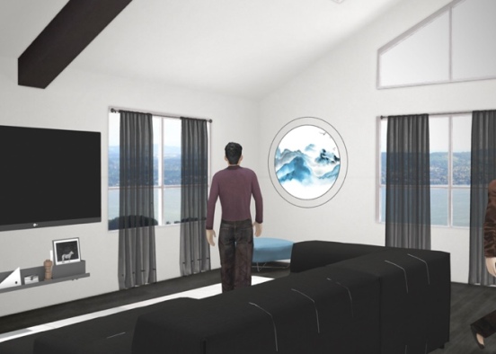 simple living room Design Rendering