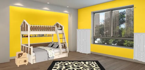 Yellow bunkbed room