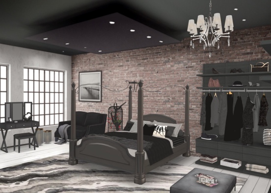 Gothic Bedroom Design Rendering