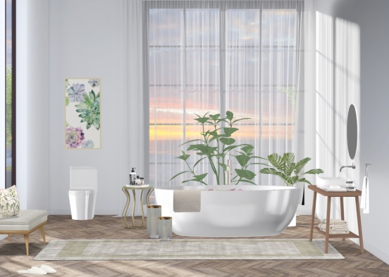 Serene Modern Bathroom Design Rendering