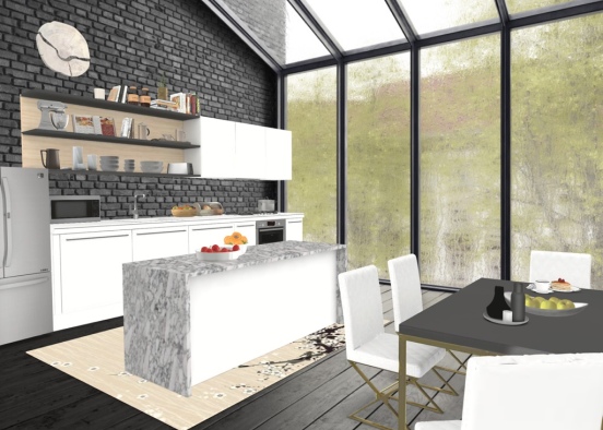 Modern Greenhouse Kitchen Design Rendering