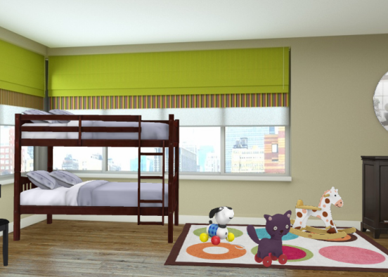 Little girls or boys bedroom. Design Rendering