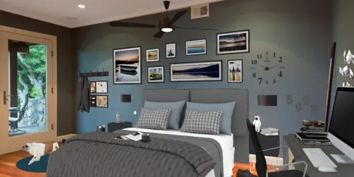 Dormitorio azul hombre d