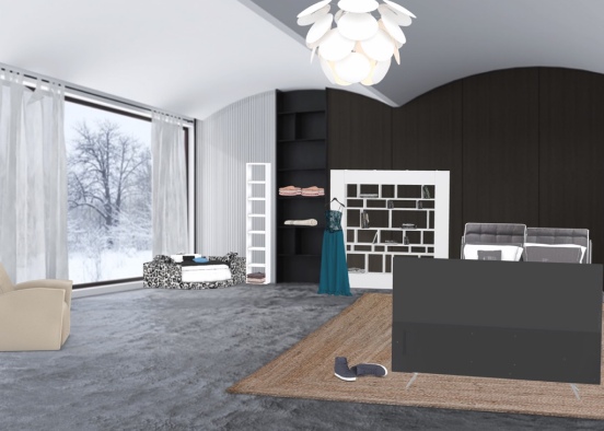 Large Winter Bedroom Design Rendering