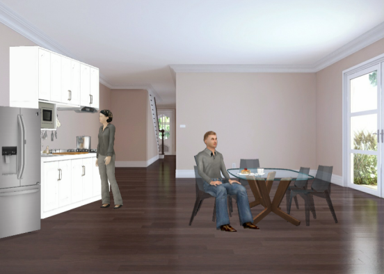 The Modern Kitchen/Dining Room Design Rendering