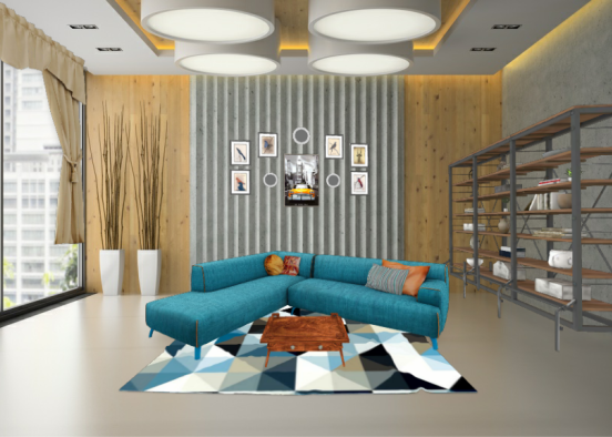 The Modern Living Room Design Rendering