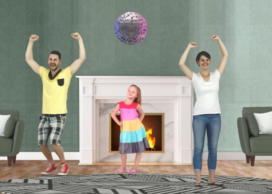 Living room dance party!!!! Design Rendering
